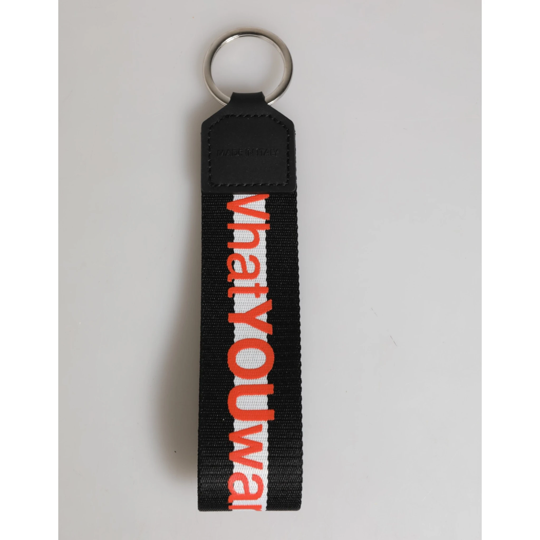 Black Red Logo Polyester Brass Holder Keychain Keyring