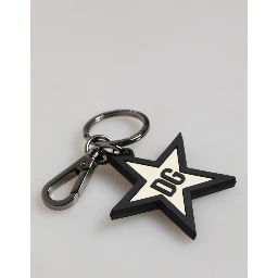 White Black DG Logo Star Rubber Men's Keychain Keyring