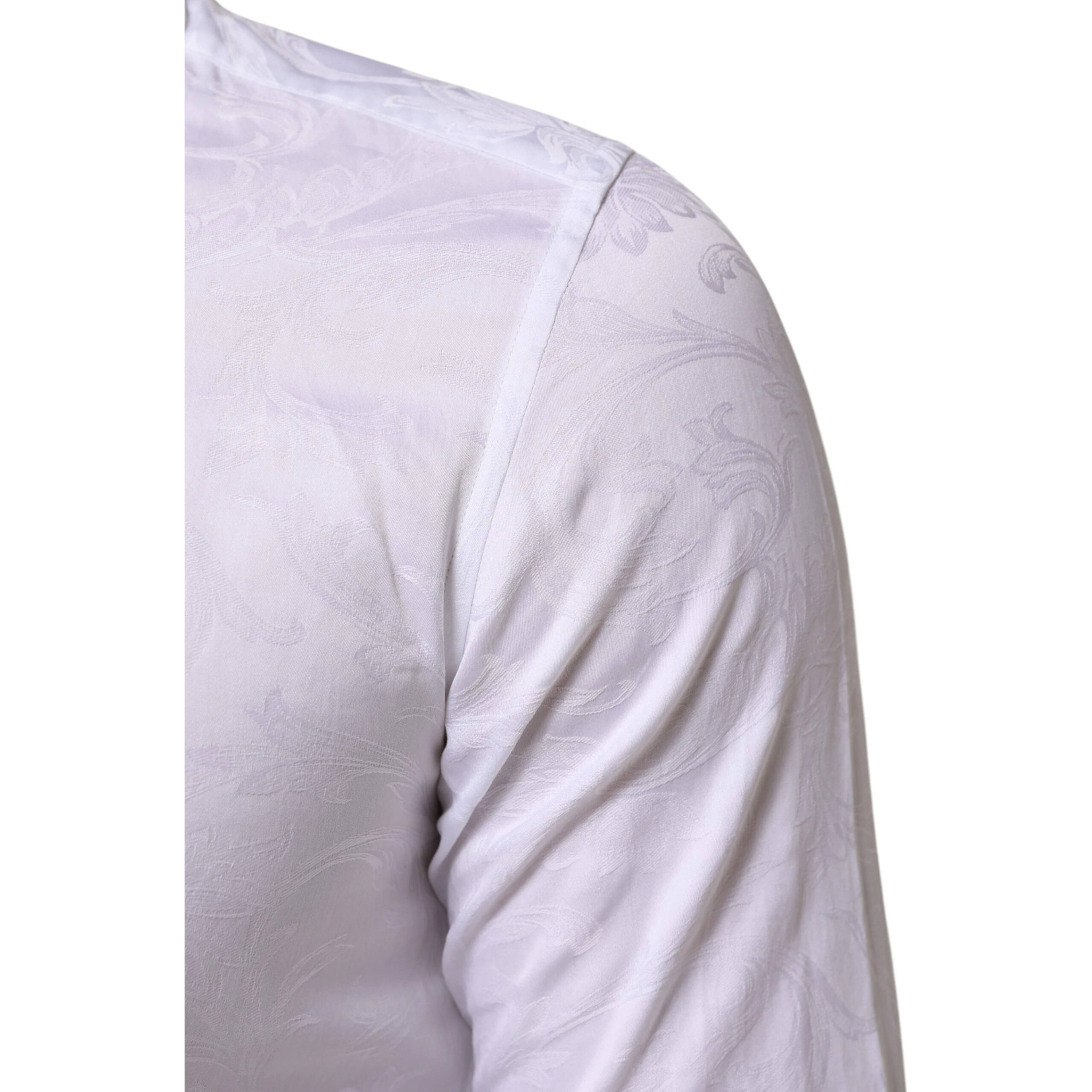 White Cotton MARTINI Paisley Jacquard Shirt