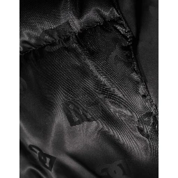 Black Monogram Logo Puffer Nylon Hooded Jacket