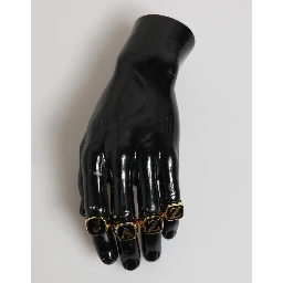 Gold Tone Brass JAZZ Letter Set 4 Pieces Adjustable Ring