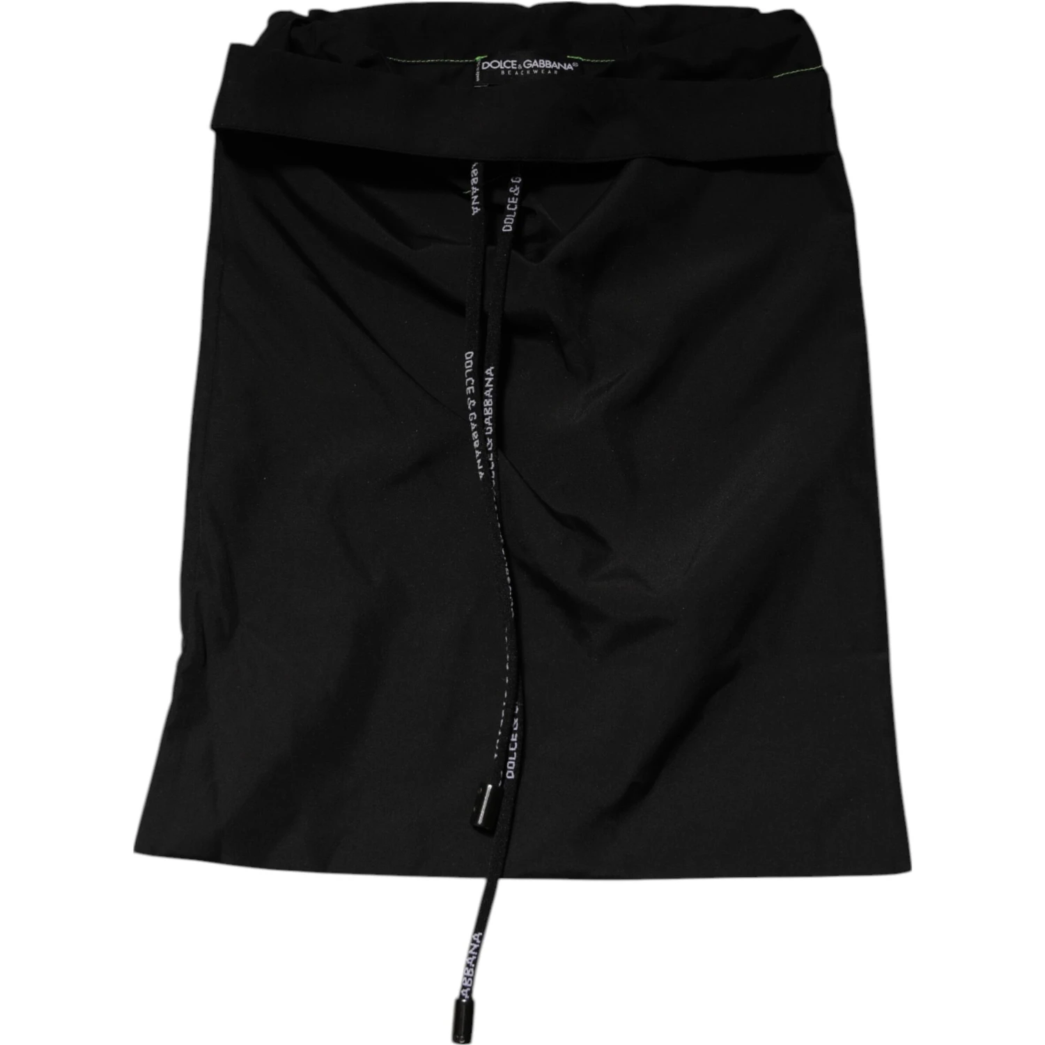 Black Green Logo Waistband Beachwear Short Swimwear