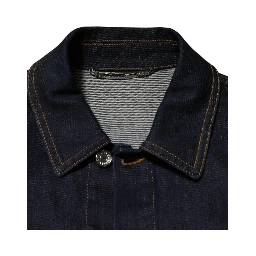Indigo Blue Denim Slim Fit Logo Patch Jacket