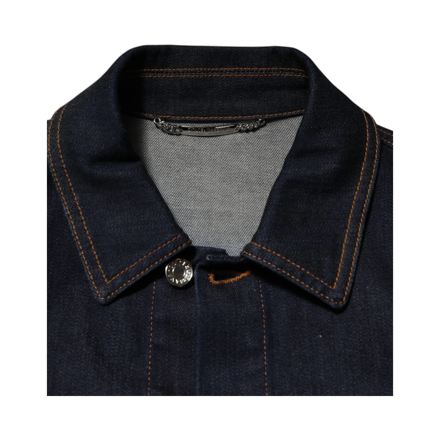 Indigo Blue Denim Slim Fit Logo Patch Jacket
