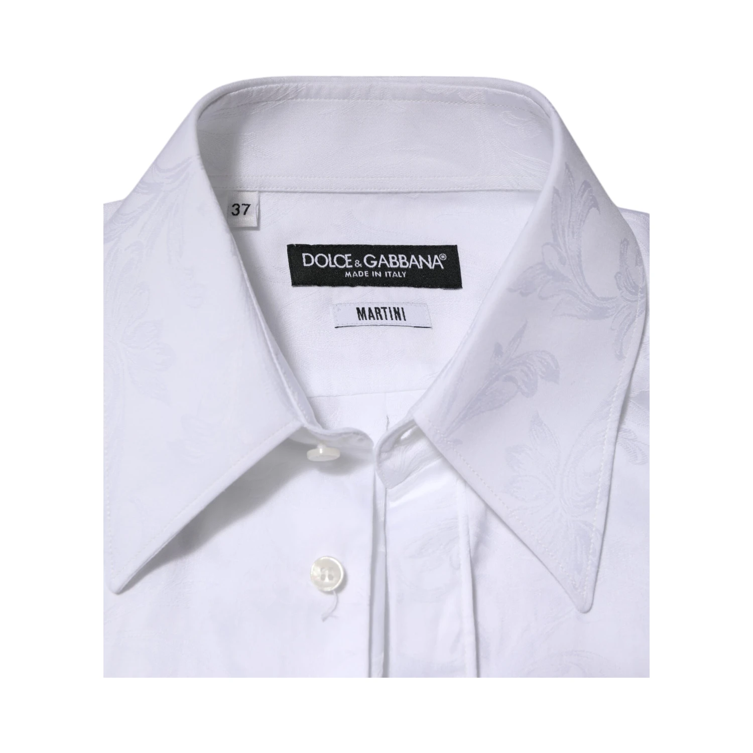 White Cotton MARTINI Paisley Jacquard Shirt