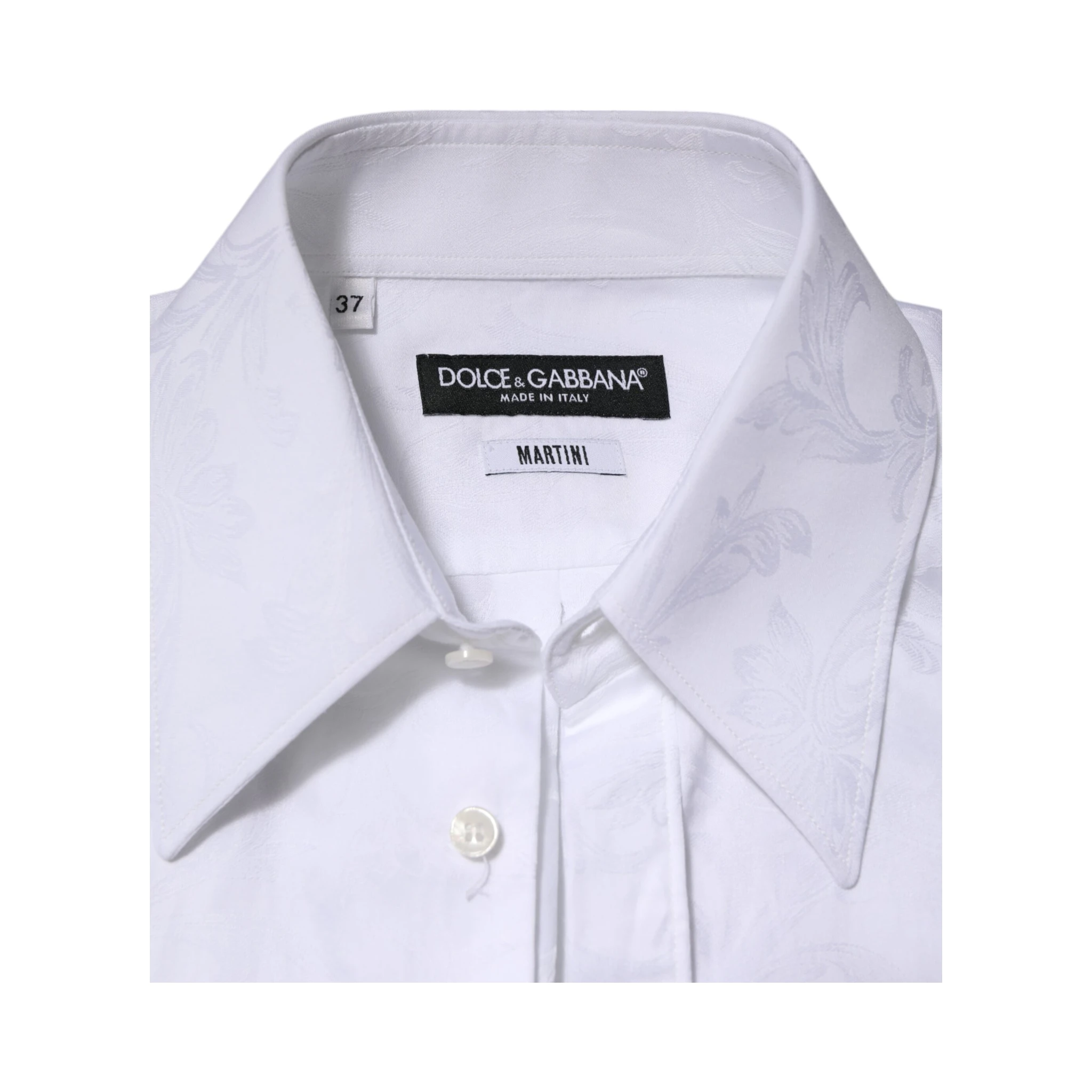 White Cotton MARTINI Paisley Jacquard Shirt