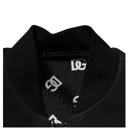 Black Polyester Logo Plaque Bomber Jacket