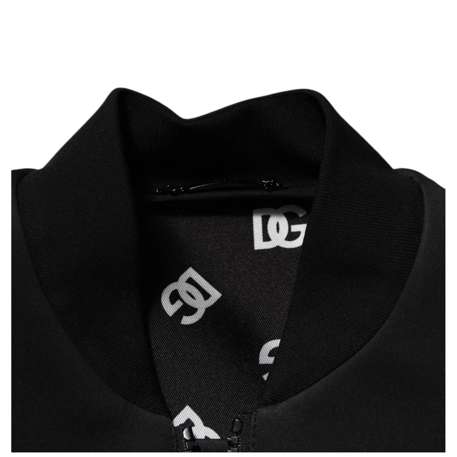 Black Polyester Logo Plaque Bomber Jacket