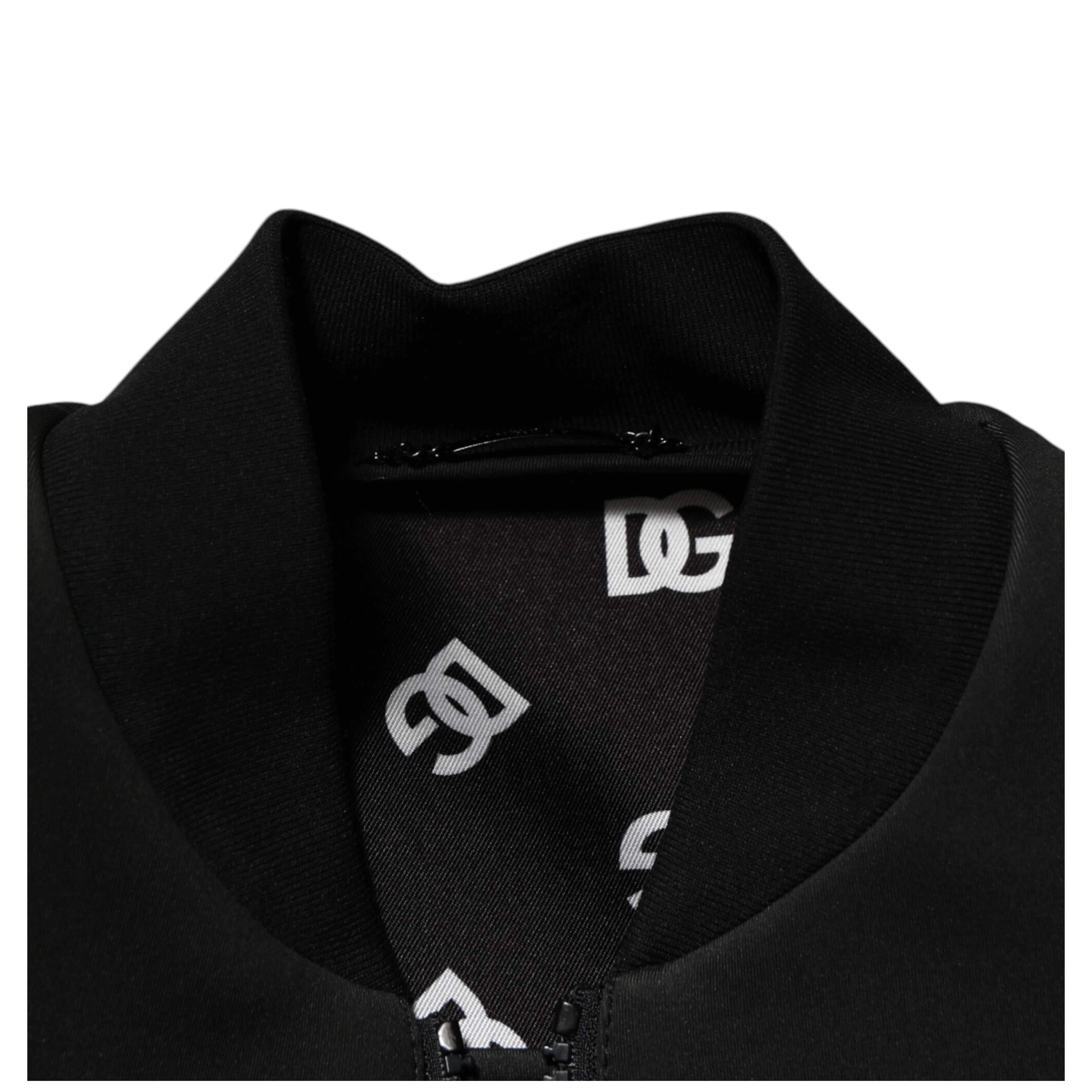 Black Polyester Logo Plaque Bomber Jacket