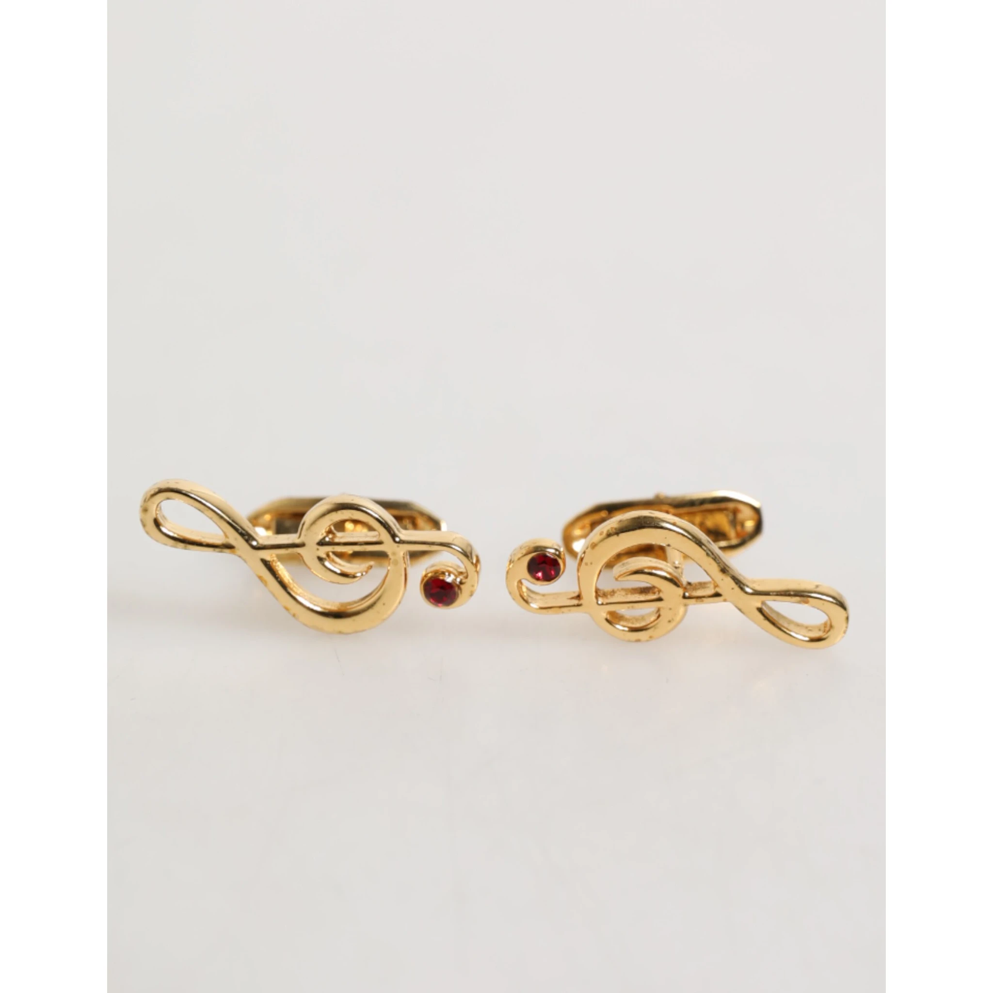 Gold Musical Note Metal Brass Pin Men Accessory Cufflinks