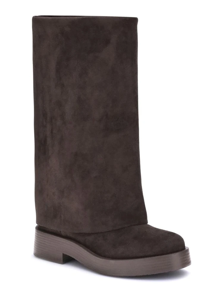 Brown Polyester Flat Boots alternative