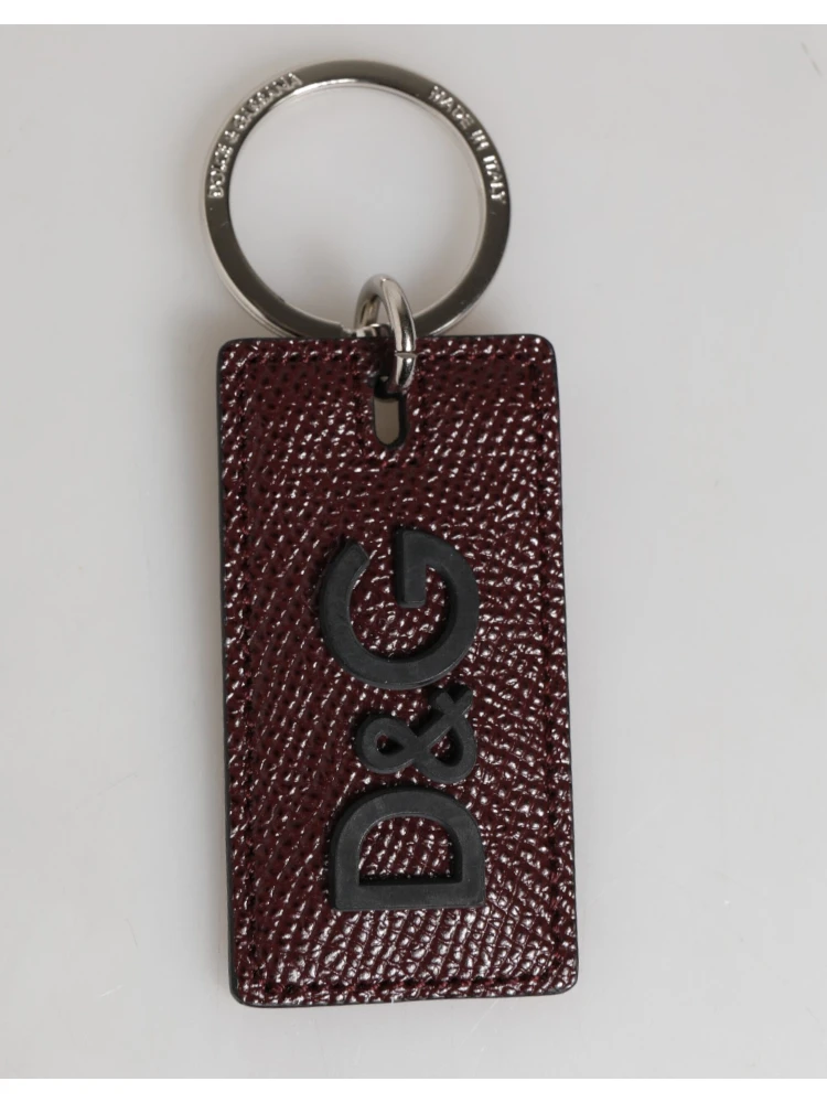 Dark Brown Leather Logo Metal Ring Men Keychain Keyring alternative