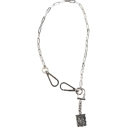 Silver Tone Metal Chain DG Logo Pendant Men Necklace