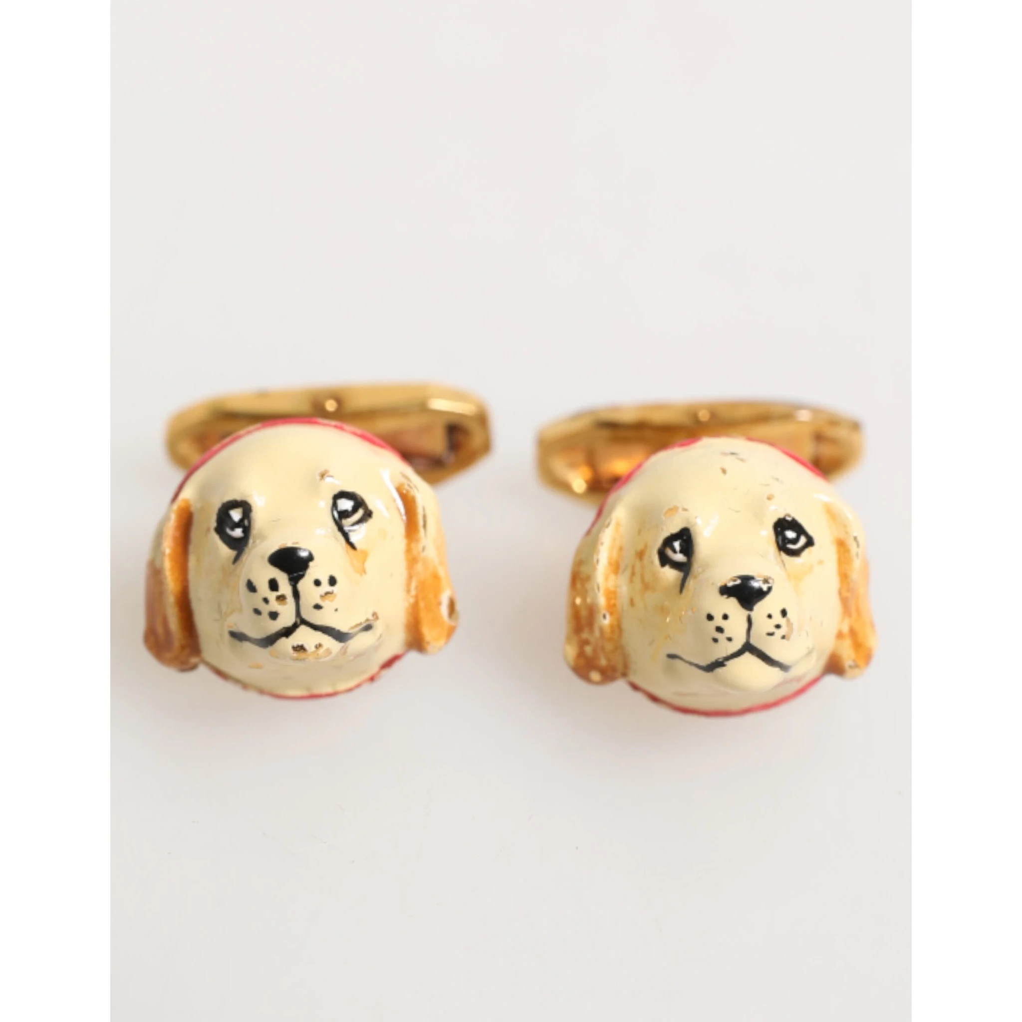 Brass Gold Tone Dog Puppy Men's Accessories Cufflink