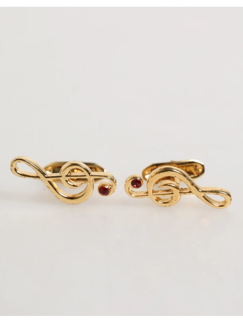 Gold Musical Note Metal Brass Pin Men Accessory Cufflinks