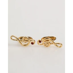 Gold Musical Note Metal Brass Pin Men Accessory Cufflinks