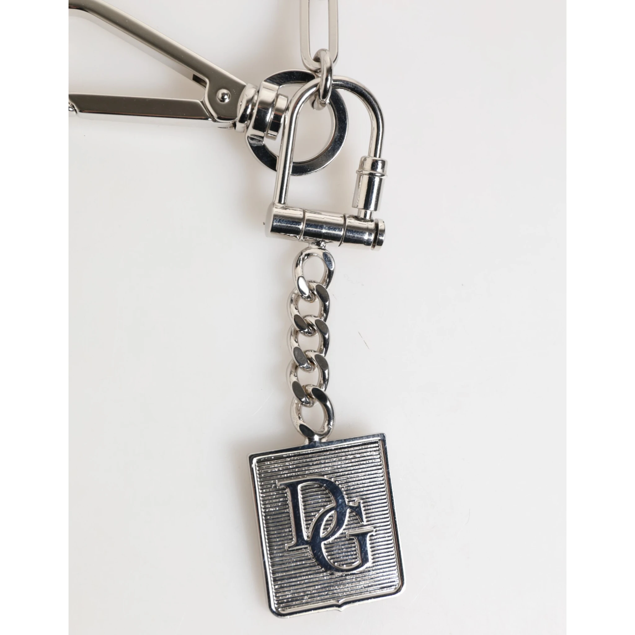 Silver Tone Metal Chain DG Logo Pendant Men Necklace
