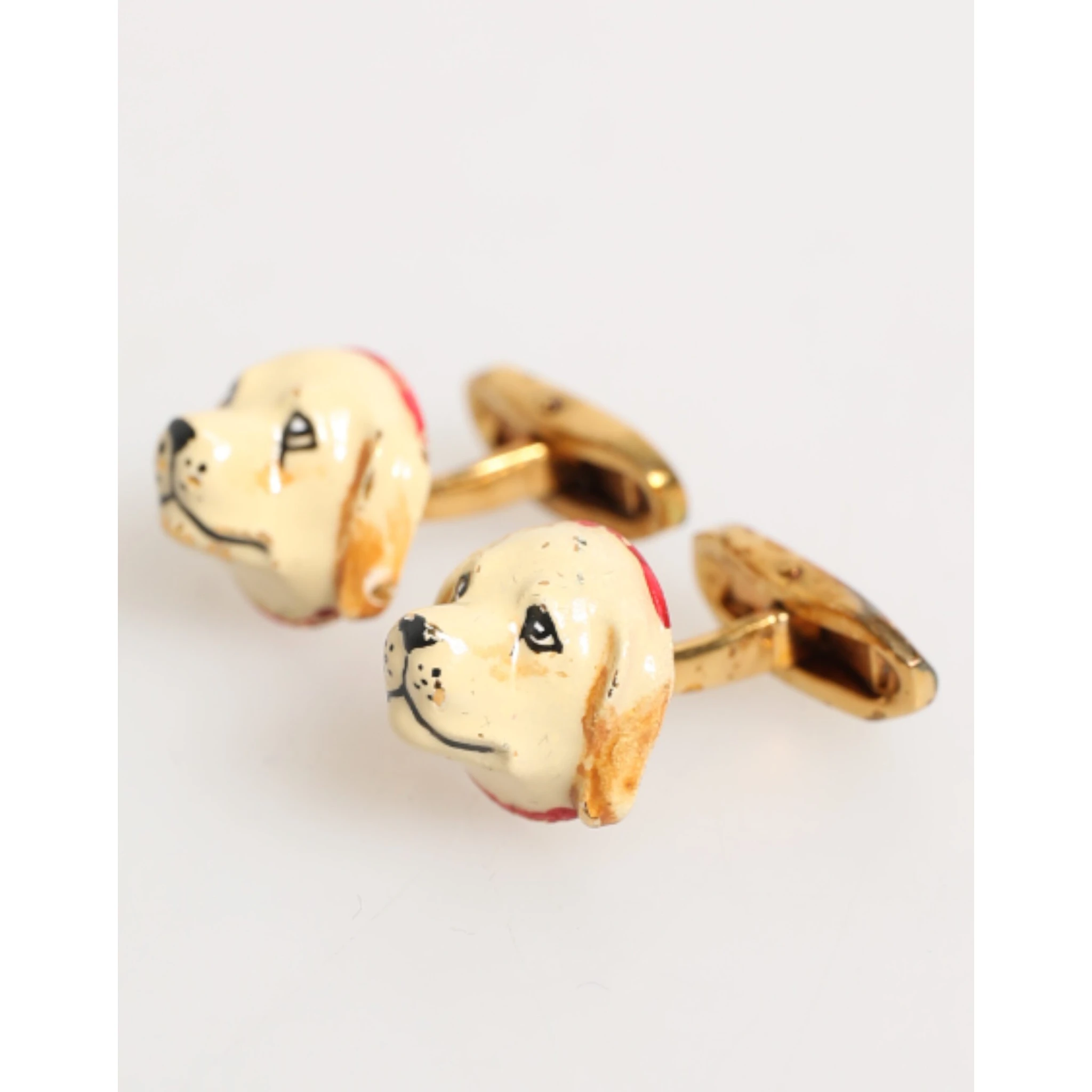 Brass Gold Tone Dog Puppy Men's Accessories Cufflink