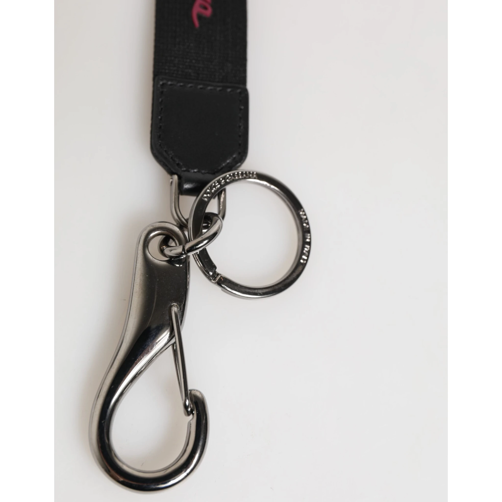 Black Burgundy Polyester DG Logo Men Keychain Keyring