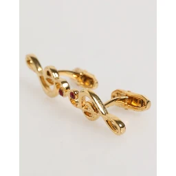 Gold Musical Note Metal Brass Pin Men Accessory Cufflinks