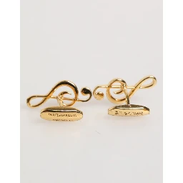 Gold Musical Note Metal Brass Pin Men Accessory Cufflinks