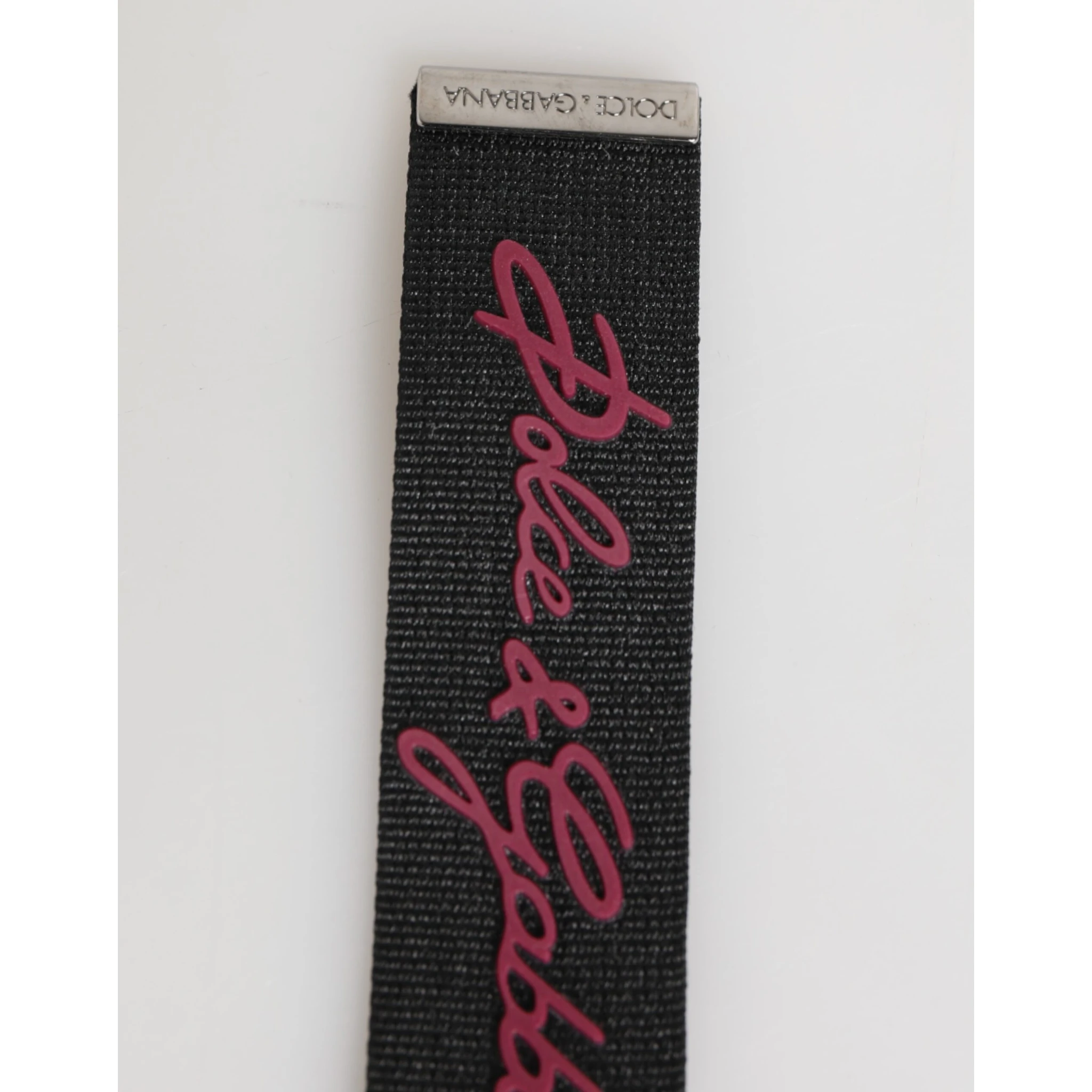 Black Burgundy Polyester DG Logo Men Keychain Keyring