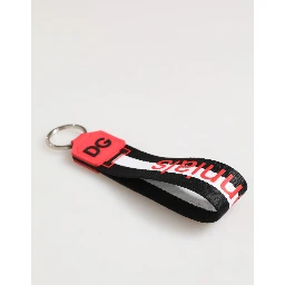 Red White DG Logo Polyester Brass Holder Keychain Keyring