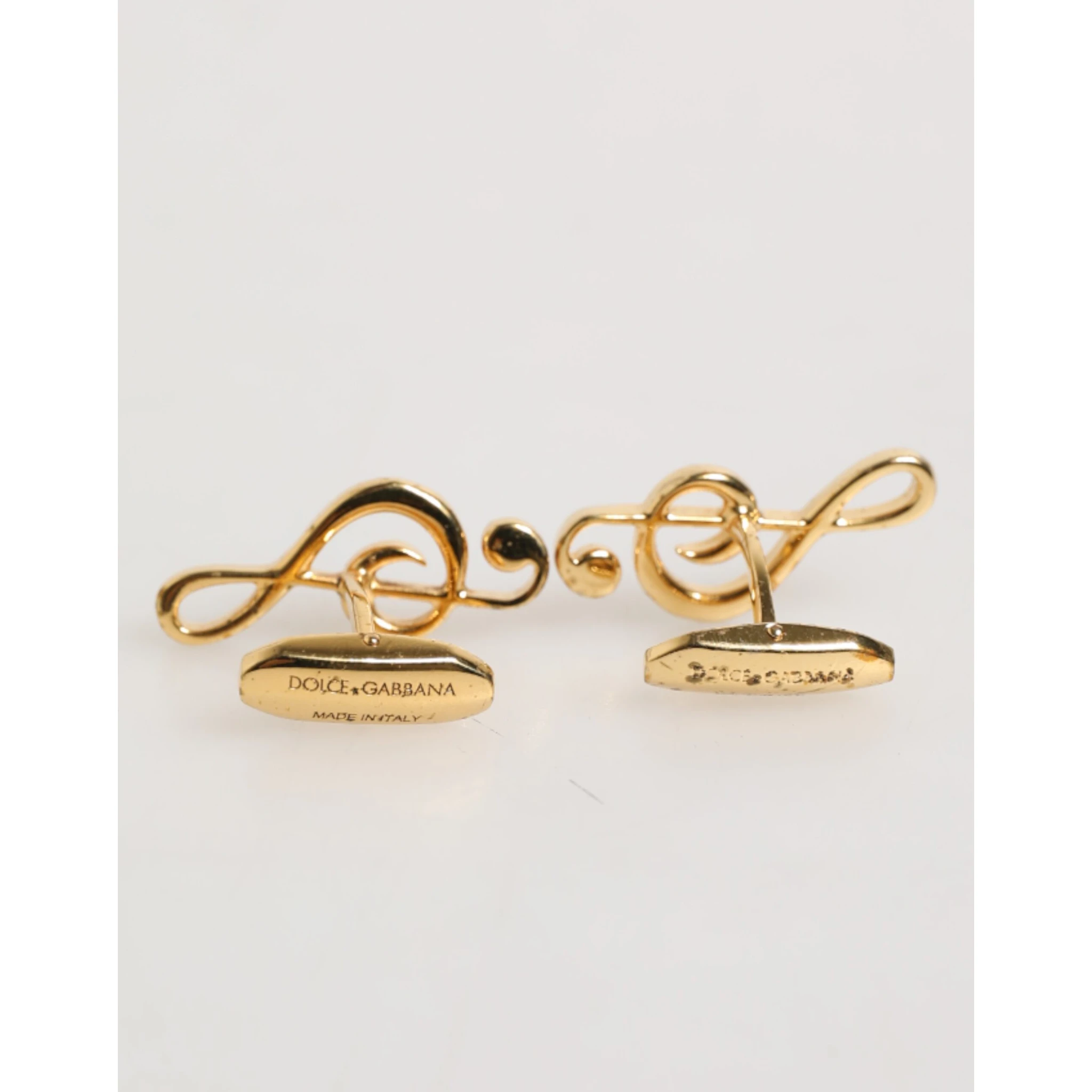 Gold Musical Note Metal Brass Pin Men Accessory Cufflinks