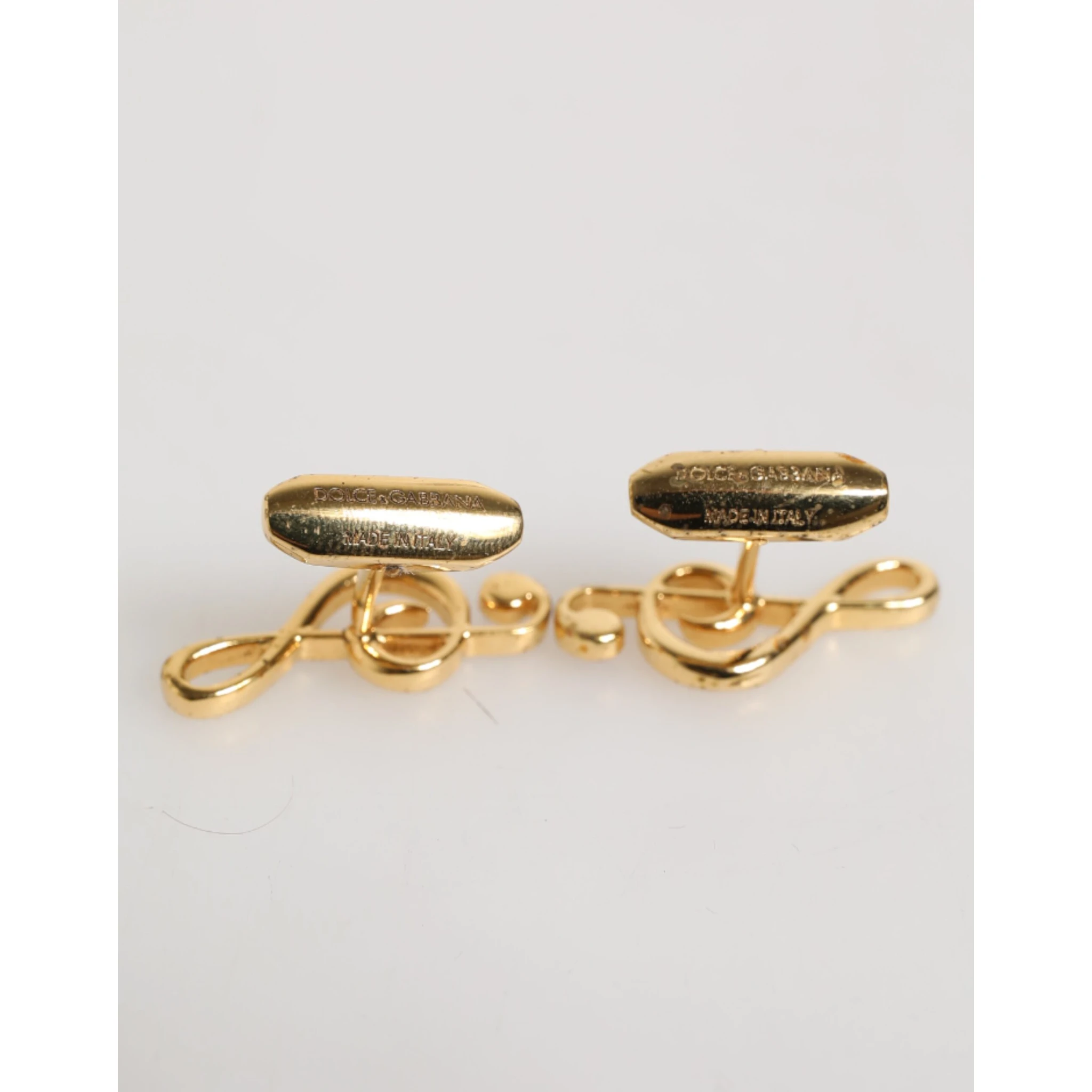 Gold Musical Note Metal Brass Pin Men Accessory Cufflinks