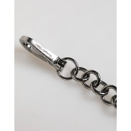 Blue Yellow DG Rubber Logo Silver Men Keychain Keyring