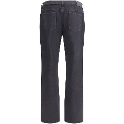Black Cotton Straight-Leg Jeans
