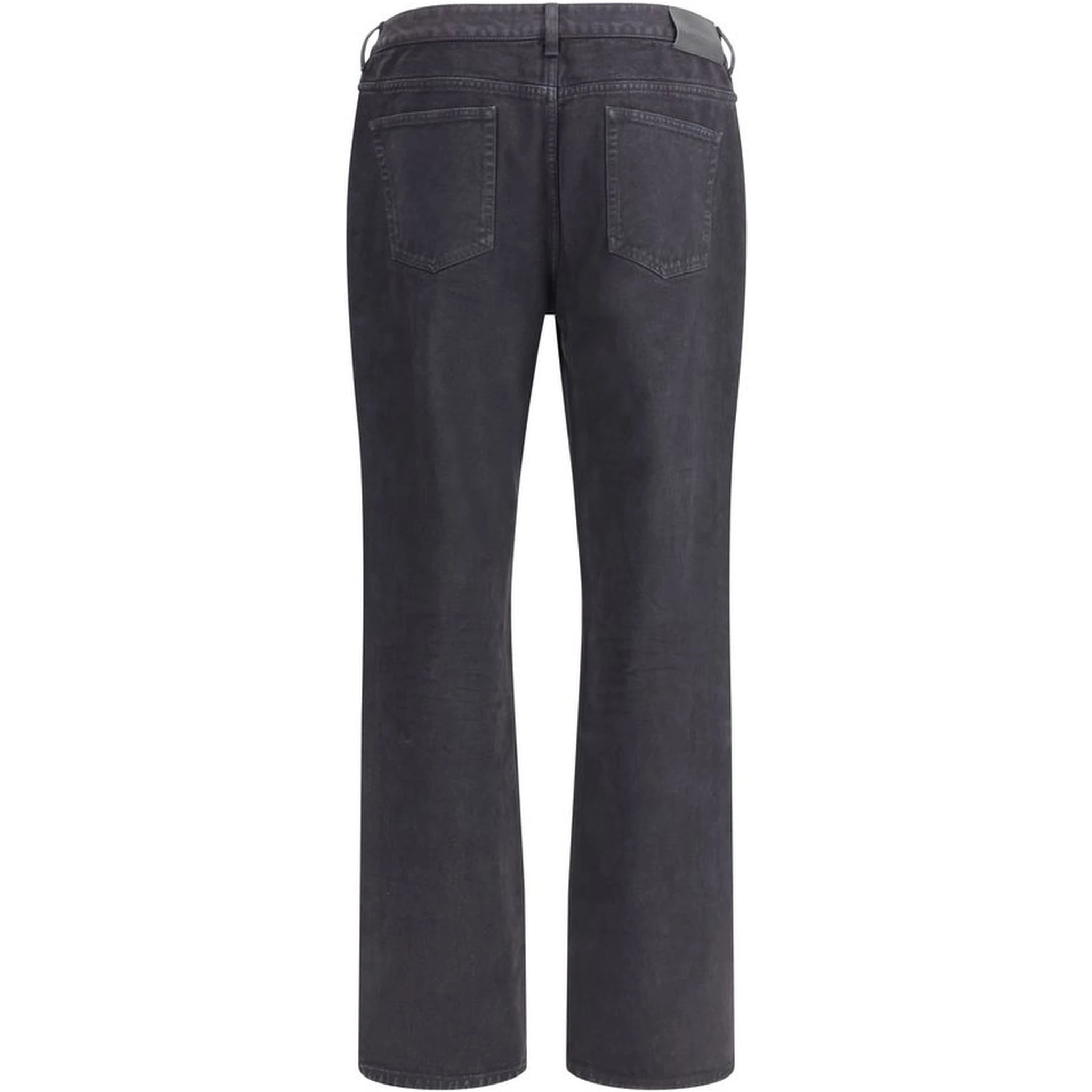 Black Cotton Straight-Leg Jeans