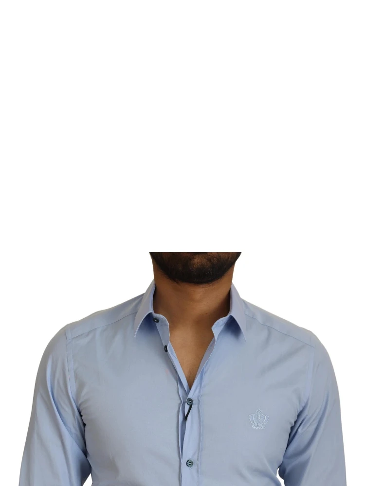 Light Blue Cotton Slim Fit Dress Shirt alternative