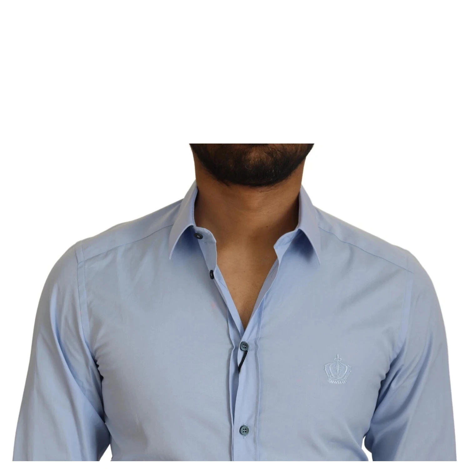 Light Blue Cotton Slim Fit Dress Shirt