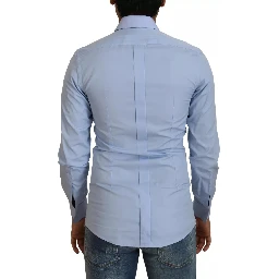 Light Blue Cotton Slim Fit Dress Shirt