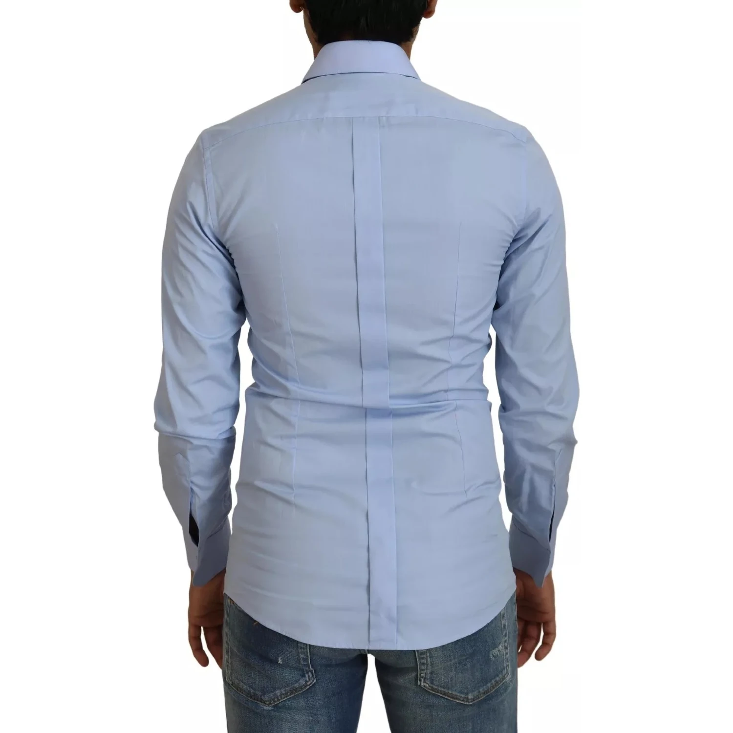 Light Blue Cotton Slim Fit Dress Shirt