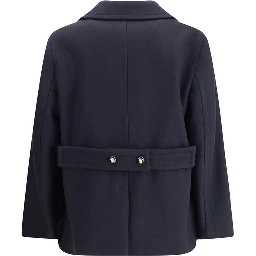 Blue Fleece Wool Coat