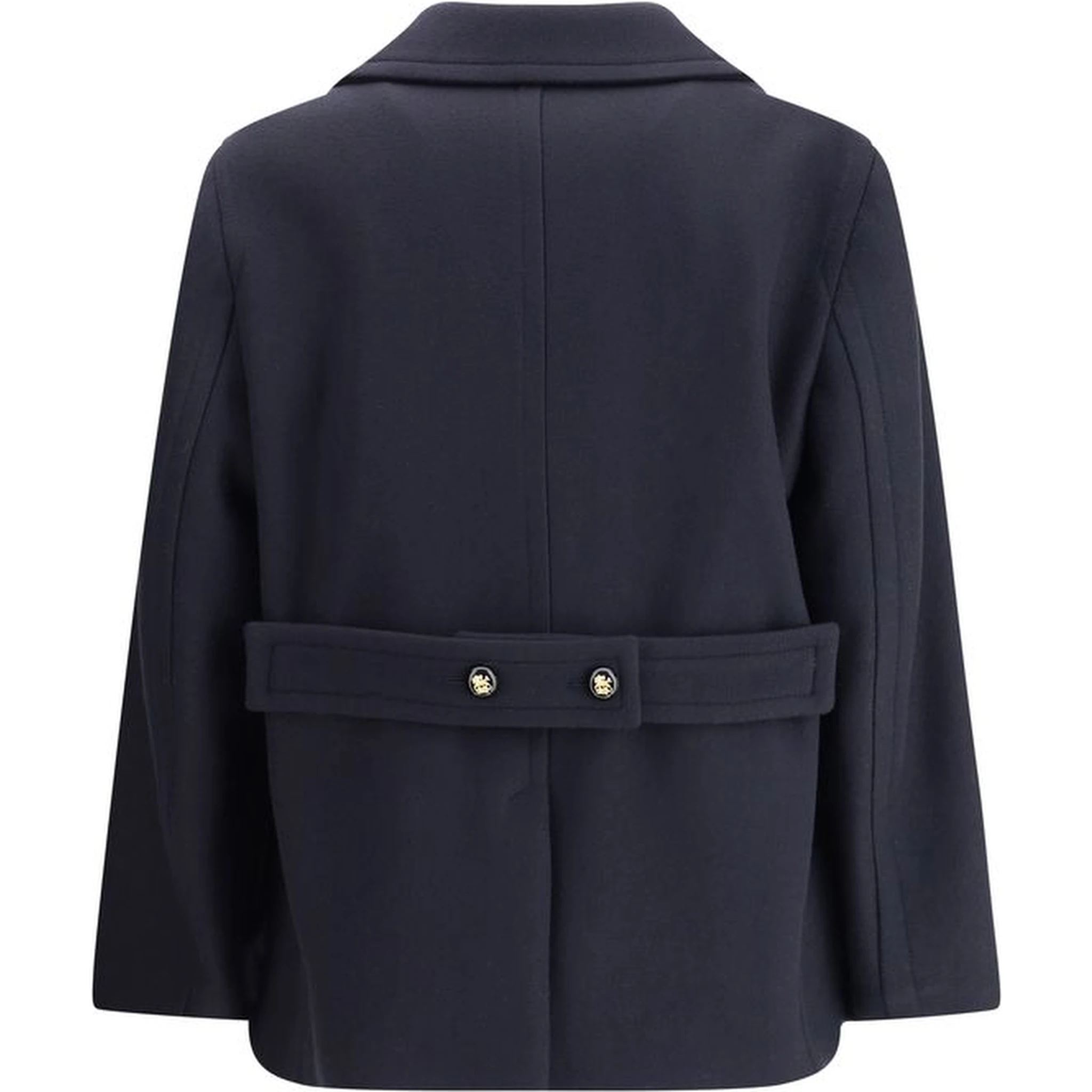 Blue Fleece Wool Coat