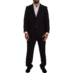 Blue Polyester Single Breasted Formal 2 Piece Suit