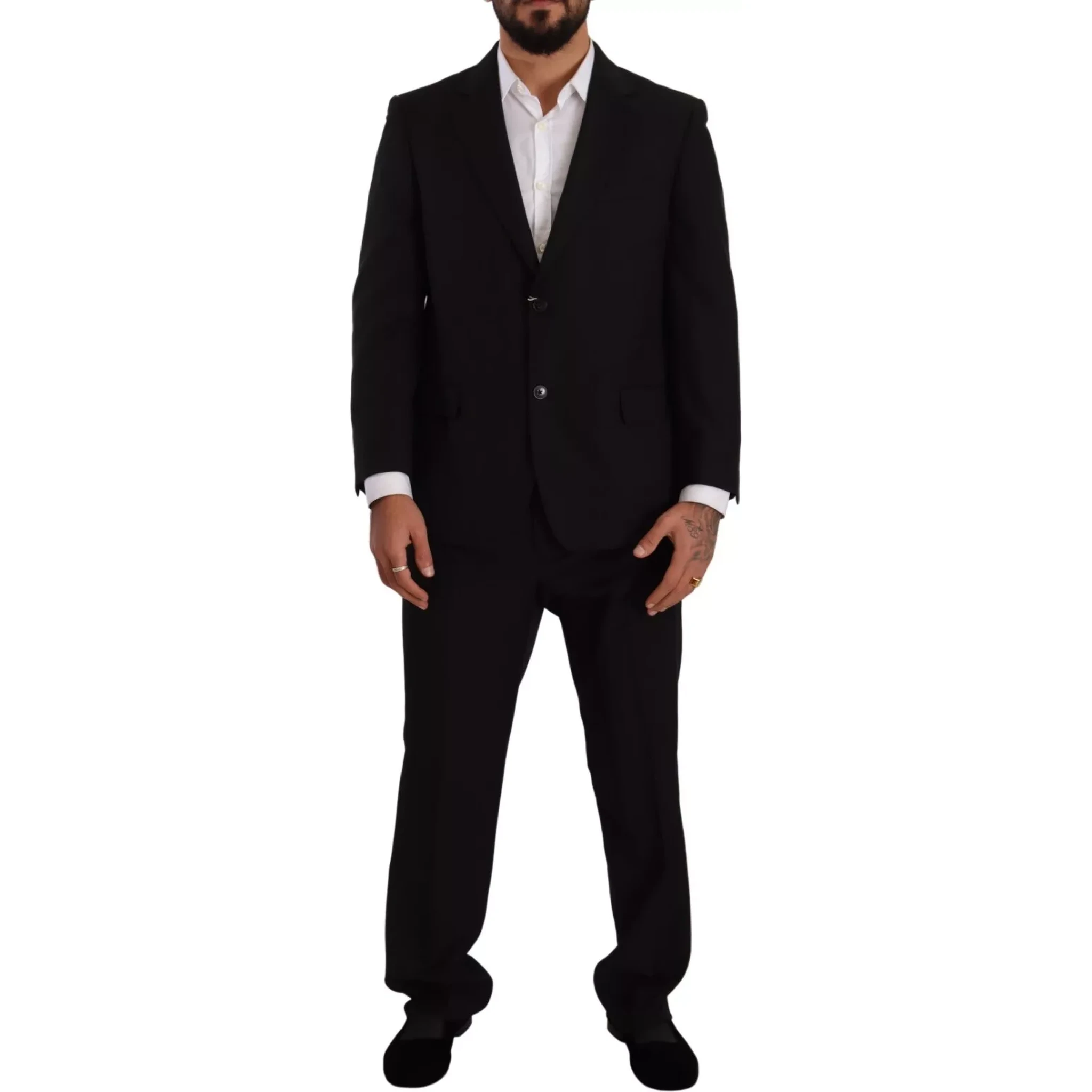 Blue Polyester Single Breasted Formal 2 Piece Suit