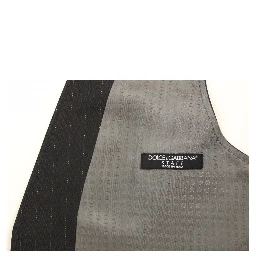 Gray Striped Formal Dress Gilet Vest
