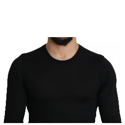 Black Cashmere Crewneck Pullover Sweater