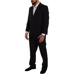 Blue Polyester Single Breasted Formal 2 Piece Suit