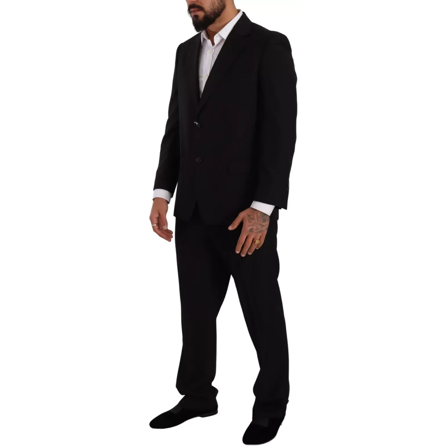 Blue Polyester Single Breasted Formal 2 Piece Suit