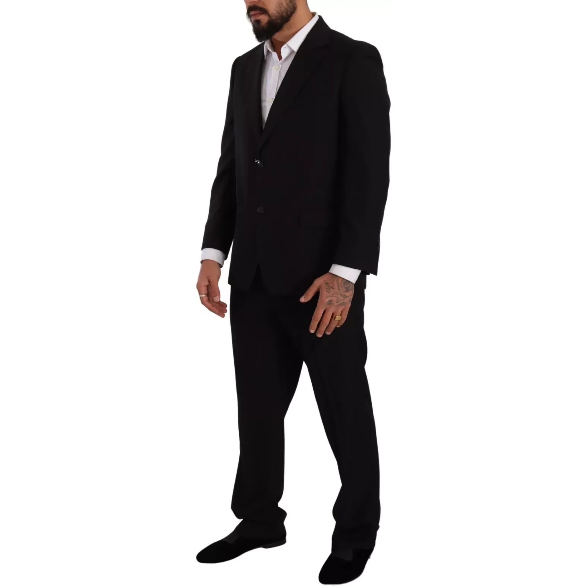 Blue Polyester Single Breasted Formal 2 Piece Suit