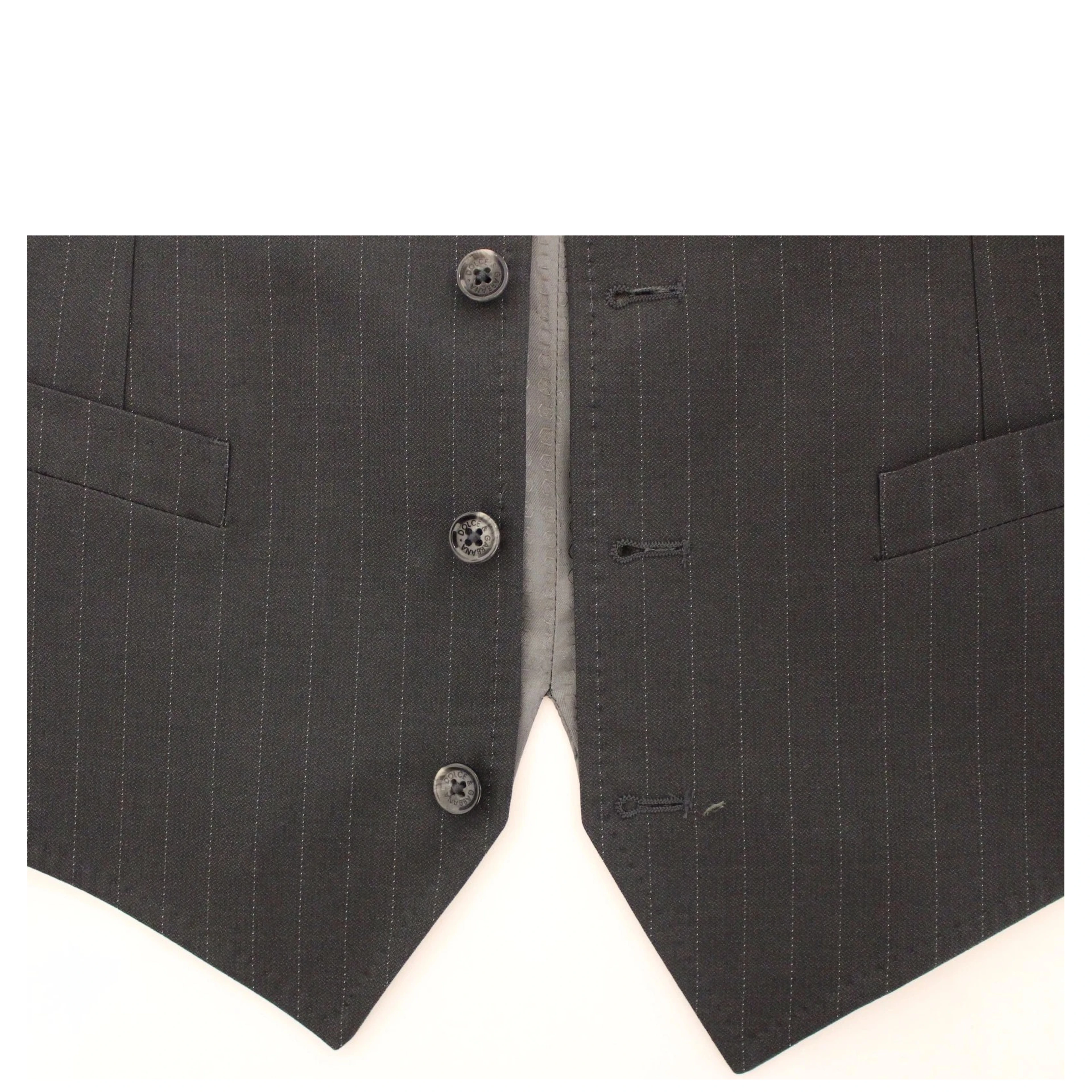 Gray Striped Formal Dress Gilet Vest