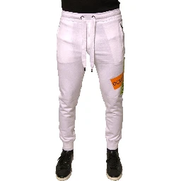 White Logo Tape Jogger Cotton Sweatpant Pants