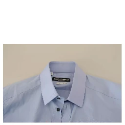 Light Blue Cotton Slim Fit Dress Shirt