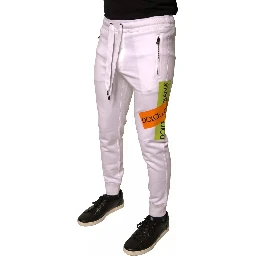 White Logo Tape Jogger Cotton Sweatpant Pants