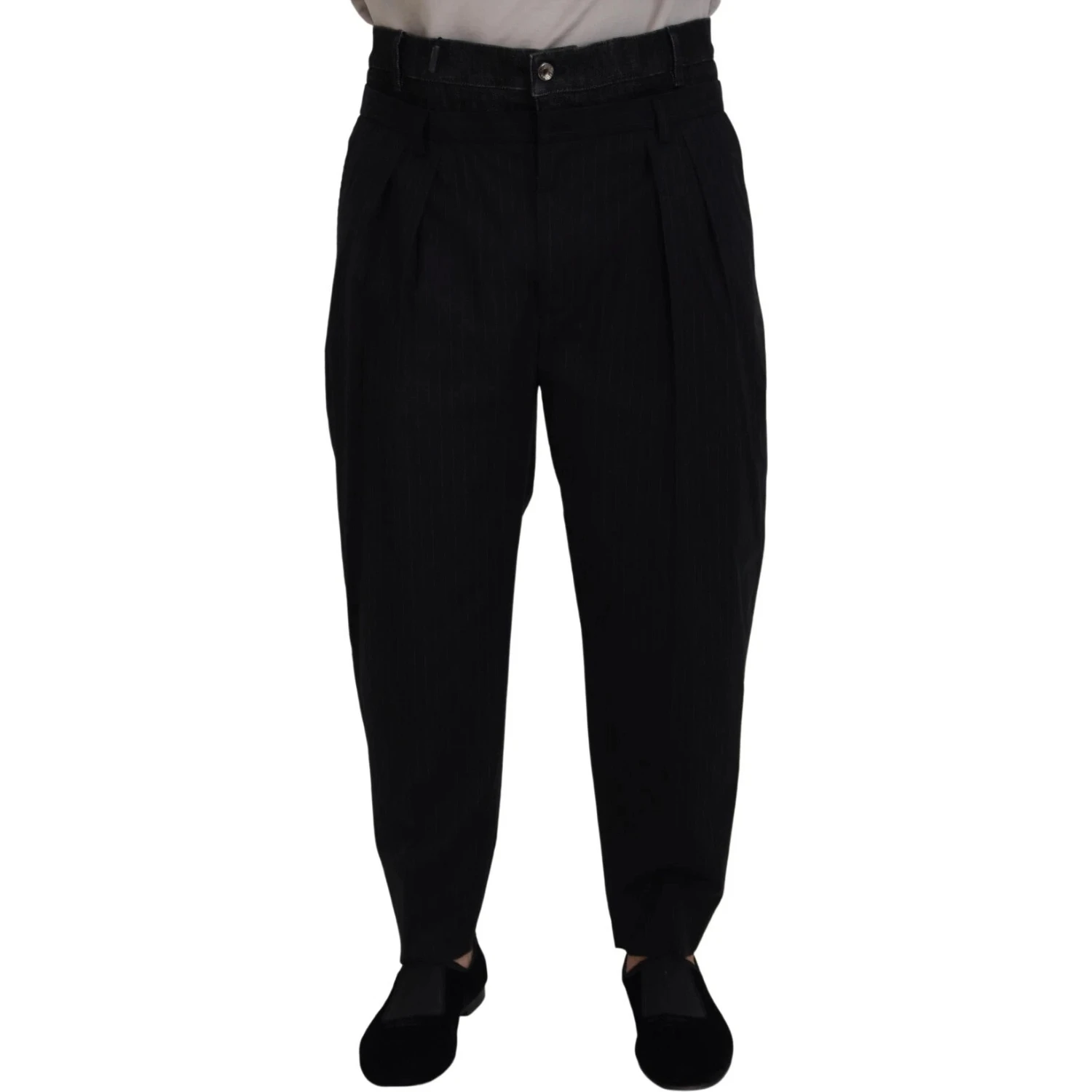 Black CottonStretch Loose DenimTrouser Jeans
